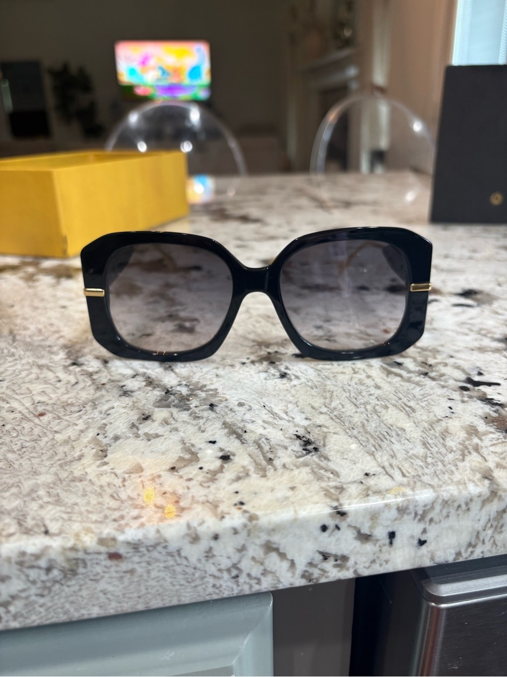 Fendi Black Oversized Square Women's Sunglasses with Gradient Lenses